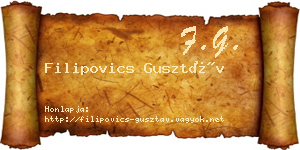 Filipovics Gusztáv névjegykártya